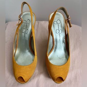 Jessica Simpson Orange Platform Adjustable Strap Wedge